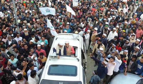 তানোরে জামায়াত প্রার্থীর নির্বাচনী পথসভায় মানুষের ঢল