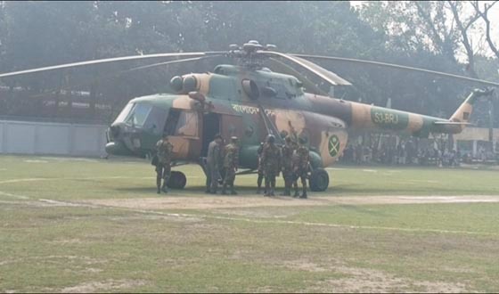 সেনাবাহিনীর প্যারা কমান্ড মহড়ায় মুখর লালমনিরহাট
