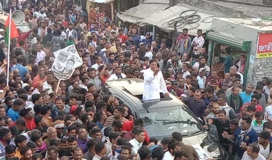 কয়রায় ধানের শীষের পক্ষে গনমিছিল