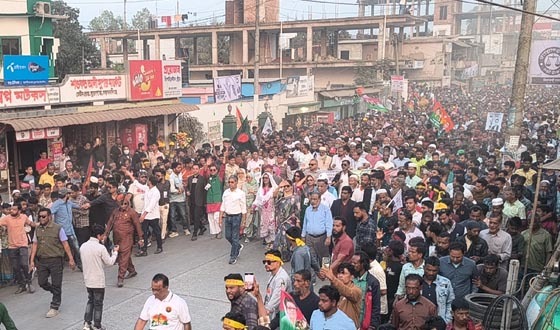 মুক্তাগাছায় বিএনপির গণমিছিলে জনতার মহাসমুদ্র