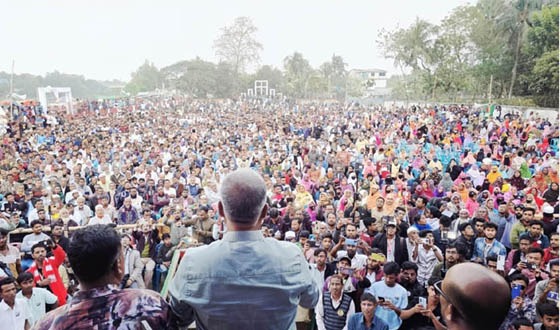 কালিগঞ্জে শহিদুল আলমের ফুটবল প্রতীকের জনসভা