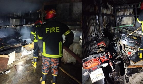 বরিশালে চামড়ার গোডাউনে অগ্নিকান্ড