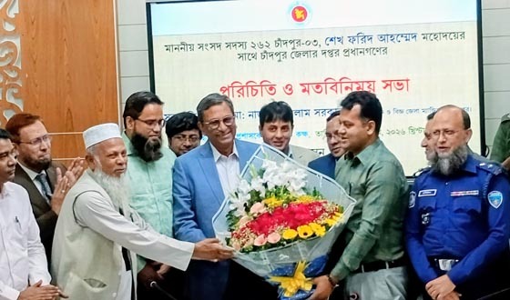 নবনির্বাচিত সংসদ সদস্যের সাথে জেলার দপ্তর প্রধানগণের মতবিনিময়