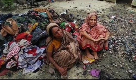 গফরগাঁওয়ে বিধবা মহিলার বসতঘর আগুনে পুড়ে ছাই