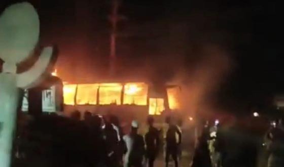 চাঁদপুরের মতলবে ৩ বাসে অগ্নিকান্ড