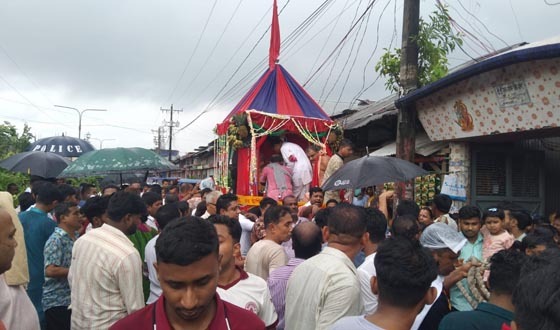 লালমোহনে সনাতন ধর্মালম্বীদের রথযাত্রা মহোৎসব