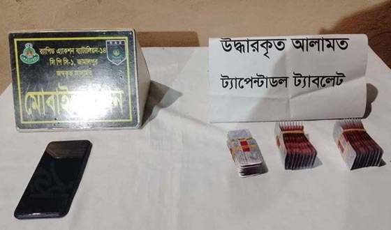 শেরপুরে ট্যাপেন্টাডল ট্যাবলেটসহ কারবারি আটক