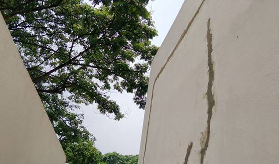 উদ্বোধনের আগেই ভালুকা মসজিদের বিভিন্ন স্থানে ফাটল