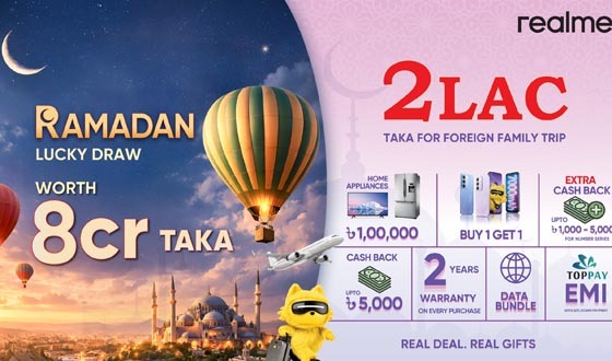 ৮ কোটি টাকার উপহারসহ রমজানে রিয়েলমির সবচেয়ে বড় ক্যাম্পেইনের ঘোষণা