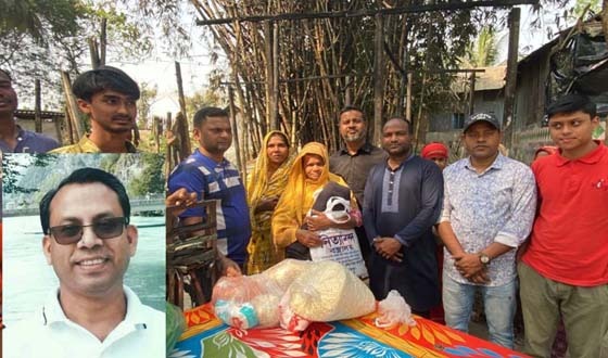 মধুখালীতে অগ্নিকান্ডে সর্বস্ব হারানো নাছি বেগমের পাশে বিএনপি নেতা