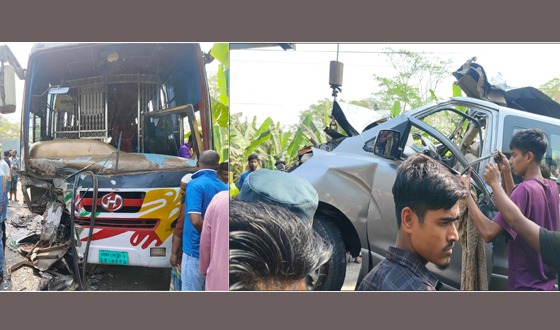 বাস-মাইক্রোবাসের মুখোমুখি সংঘর্ষে চালকসহ নিহত ২