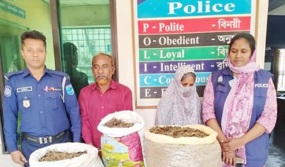 কুলিয়ারচরে ১৬ কেজি গাঁজাসহ গ্রেফতার ২