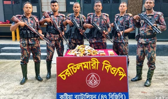 দৌলতপুর সীমান্তে ভারতীয় মাদকদ্রব্য ও অন্যান্য মালামাল আটক