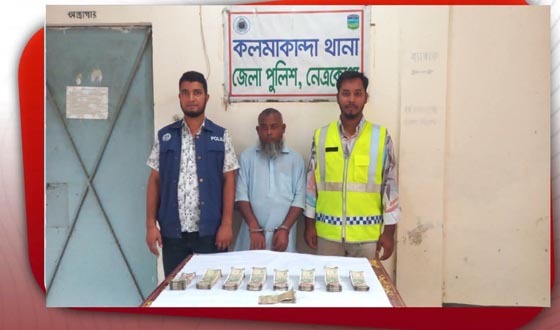 কলমাকান্দায় বসতঘরে অভিযান, ভারতীয় ৪ লাখ ৩ হাজার রুপিসহ আটক ১