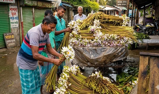 ইলিশের দাম কমলে কদর বাড়ে শাপলার