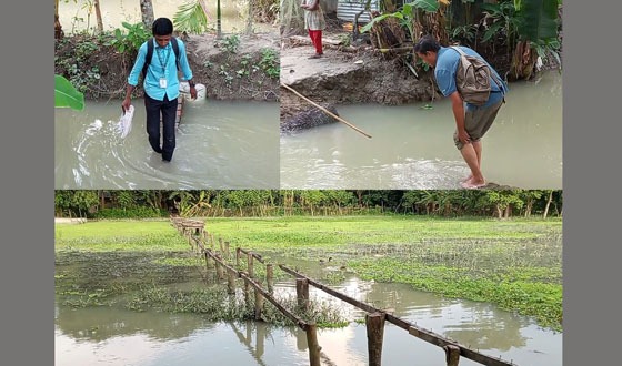 ঘর পেলেও পাননি রাস্তা, জোয়ারে পানিবন্দি আশি পরিবার