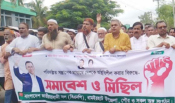 ধামইরহাট উপজেলা ও পৌর বিএনপির উদ্যোগে সমাবেশ