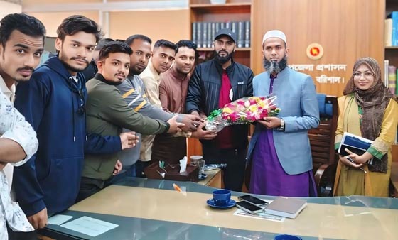 বাবুগঞ্জে নবাগত ইউএনও'র সাথে ছাত্রদল নেতাকর্মীদের সৌজন্য সাক্ষাৎ