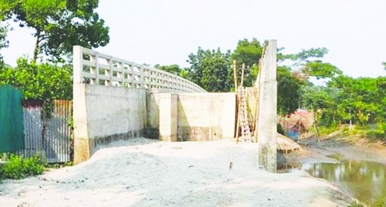 চাঁদপুরে একটি ব্রিজে উঠতে হয় কাঠের মই দিয়ে