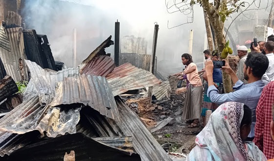 কাপাসিয়ায় আগুনে পুড়ে ছাই দুই বাড়ির পাঁচ কক্ষ