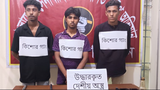 চাঁদপুরে ৩ কিশোর গ্যাং লিডার আটক