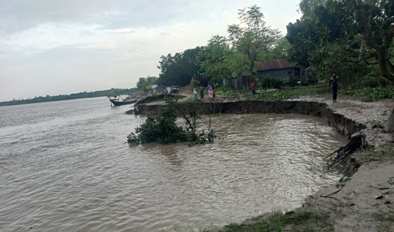 বাঘায় মূহুর্তের মধ্যে পদ্মায় বিলিন হয়ে গেল দুটি বাড়ি