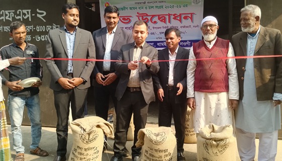 ধামইরহাটে অভ্যন্তরীণ আমন ধান ও চাল ক্রয়ের উদ্বোধন