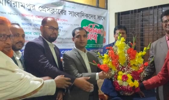 মণিরামপুর প্রেসক্লাবের সাংবাদিকদের সাথে নবাগত ইউএনও'র মতবিনিময়