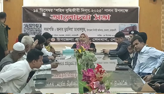 সেনবাগে শহিদ বুদ্ধিজীবি দিবস উদযাপন