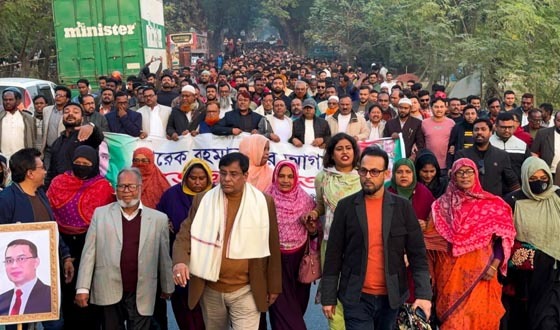 তারেক রহমানের স্বদেশ প্রত্যাবর্তন উপলক্ষে শার্শায় বিএনপির আনন্দ মিছিল