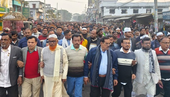 মণিরামপুরে মনোনয়ন পরিবর্তনের প্রতিবাদে বিএনপির বিক্ষোভ মিছিল