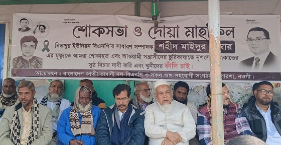 পোরশায় নিহত বিএনপি নেতার স্মরণে শোক সভা