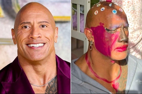 রককে সাজিয়ে দিলো তার দুই মেয়ে!