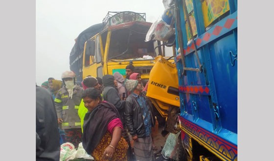নন্দীগ্রামে দুই ট্রাকে মুখোমুখি সংঘর্ষে নিহত ১
