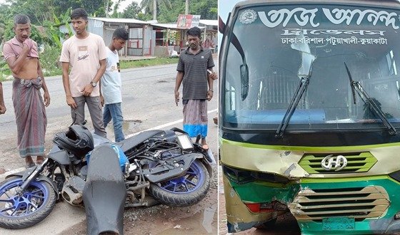 বরিশালে যাত্রীবাহি পরিবহনের ধাক্কায় মোটরসাইকেল চালক নিহত