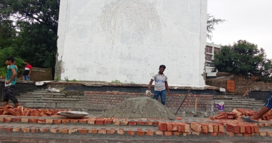 রাজশাহীতে নির্মাণ হচ্ছে জুলাই শহীদ স্মৃতিস্তম্ভ