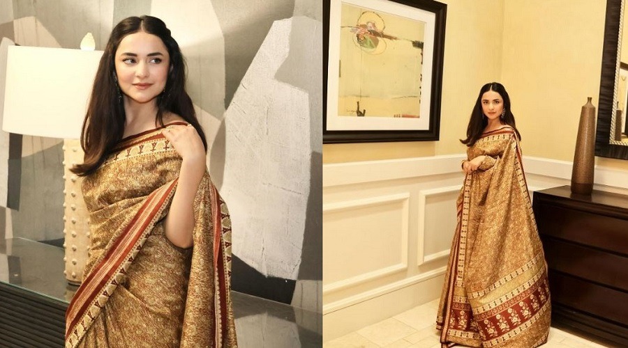 শাড়িতে নজর কাড়লেন পাকিস্তানি অভিনেত্রী