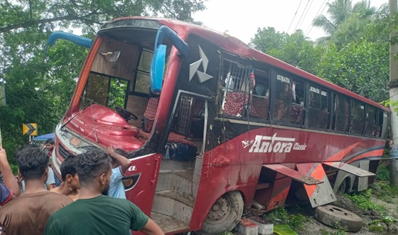 বরিশাল-ঢাকা মহাসড়কে দুর্ঘটনা, আহত ১০