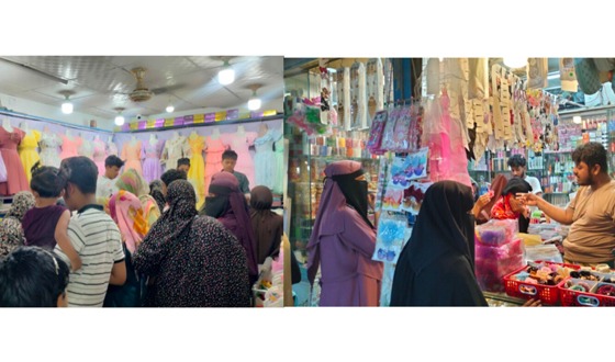 মতলবে ক্রেতাদের ভীড় দেখে মনে হচ্ছে আজই বুঝি চাঁন রাত