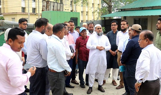 রংপুর মেডিকেল কলেজ হাসপাতালের নির্মাণ কাজের অগ্রগতি পরিদর্শন