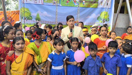 দেলদুয়ারে সরকারি প্রাথমিক বিদ্যালয়ে প্লেগ্রাউন্ড উদ্বোধন