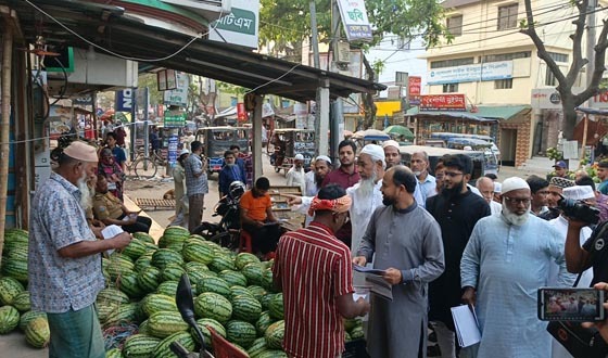 গণভোট পুনর্বহালের দাবিতে ১১ দলীয় জোটের লিফলেট বিতরণ