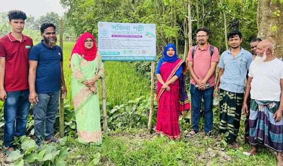 চিরিরবন্দরে গ্রামীণ সড়কে সজিনা গাছ রোপণ