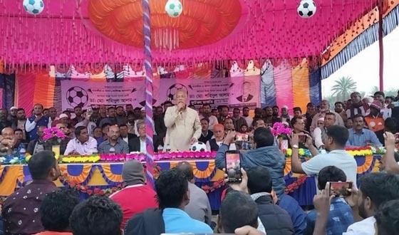 কালিগঞ্জে শহিদুল আলমের ফুটবল প্রতীকের জনসভা