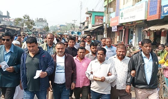 বিএনপির নেতৃত্বে বিরলে নির্বাচনী গণসংযোগ