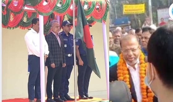 মোল্লাহাটে মন্ত্রী ও প্রতিমন্ত্রীর আগমন, ফুলেল শুভেচ্ছায় সিক্ত ২ নেতা