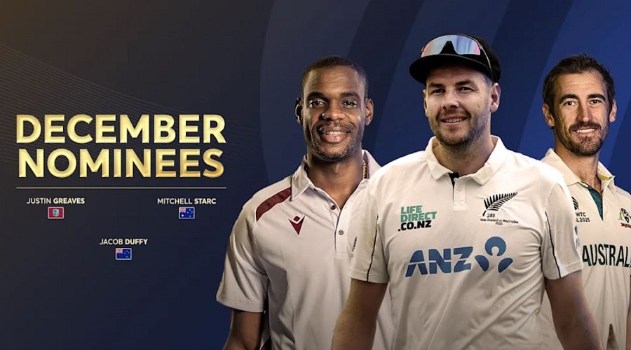 আইসিসির মাসের সেরার দৌড়ে গ্রিভস-স্টার্ক-ডাফি