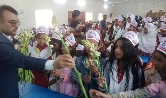 মোল্লাহাটে ষষ্ঠ শ্রেণীর শিক্ষার্থীদের নবীন বরণ