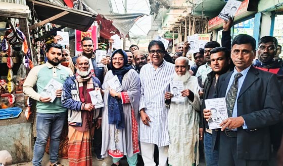 লাঙ্গলের পক্ষে গণসংযোগে ইকবাল হোসেন তাপস