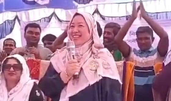 চীনা স্ত্রীর স্বামীর জন্য ধানের শীষের ভোট প্রার্থনা